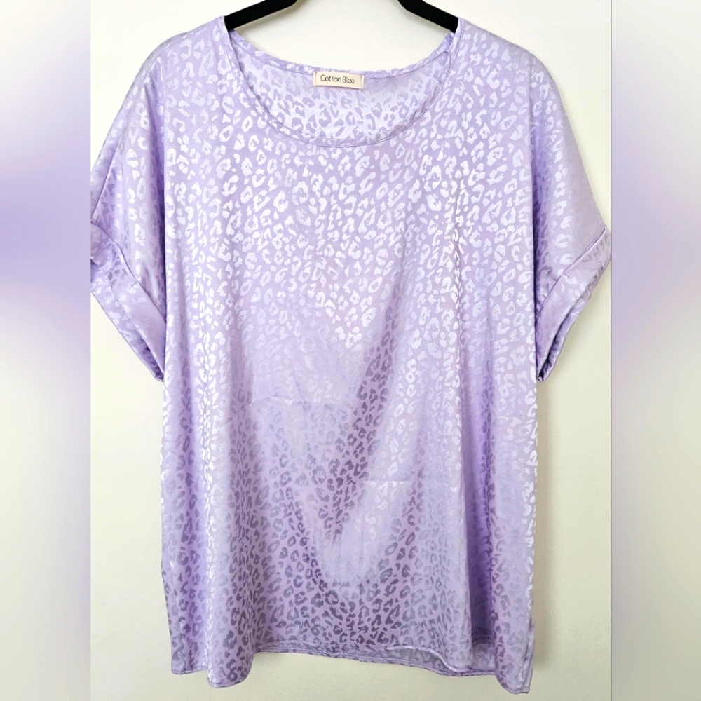 Cotton Bleu Size M Boutique Lavender Animal Print NWOT